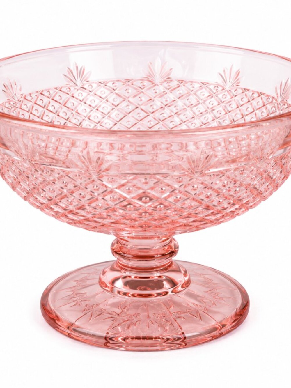 BD-52--Vintage Pink Depression Glass Footed Compote Bowl